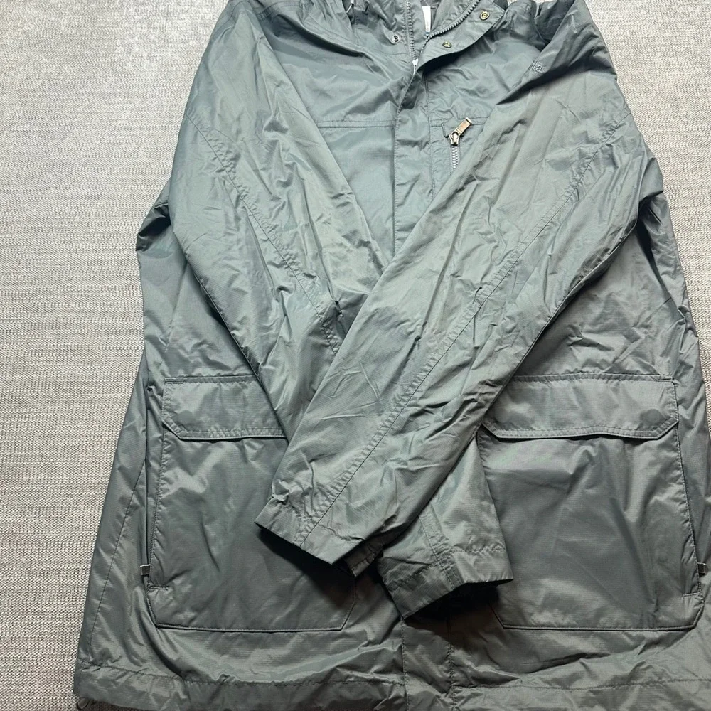 Columbia Rain Jacket Mens L Gray  Hooded Ripstop Parka Windbreaker